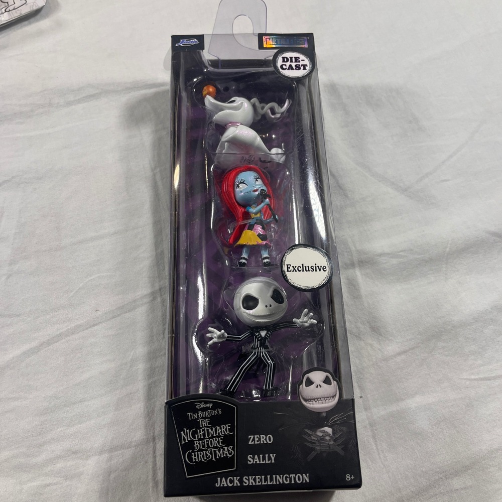 Jada Disney Nightmare Before Christmas Nano Metalfigs 3-Pack NEW Jack Sally Zero